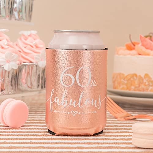 Crisky יום הולדת 60 יכול להתקרר לנשים קישוטים ליום הולדת 60 רוז זהב 60 פחית פחית נהדרת לטובת מסיבת שרוול