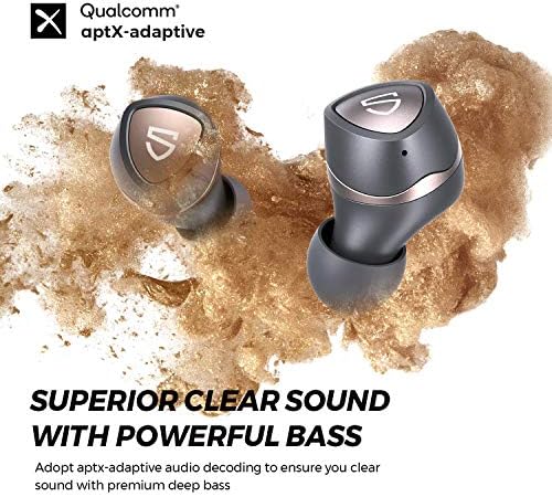 SoundPeats אוזניות אלחוטיות סוניות עם QCC3040, Bluetooth V5.2 אוזניות אוזניות סטריאו באוזן עם APTX-Adaptive,