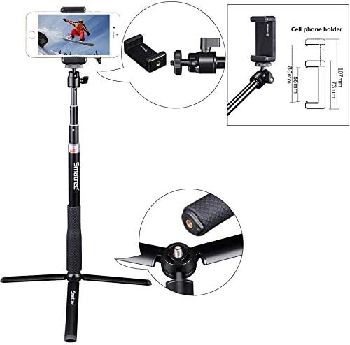 מקל Selescope Telescoping Selfie עם עמדת חצובה תואמת לגיבור GoPro 11/10/9/8/7/6/5/4/3 +/3/Session/GoPro Hero,