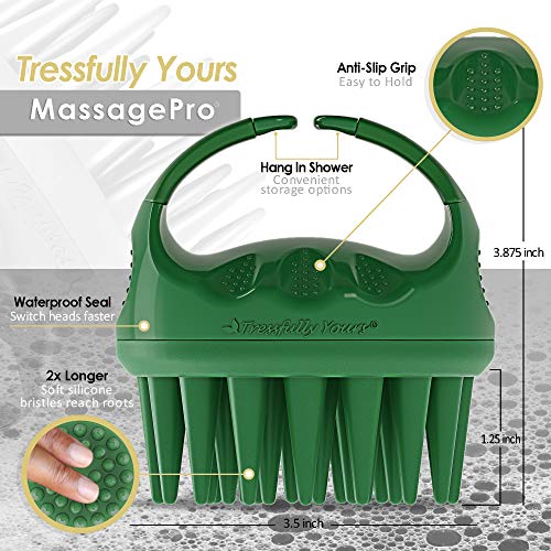 מברשת מברשת קרקפת MassagePro של MassagePro - קרקפת שיער להמרה - מברשת שמפו לשיער לשיער עבה, מקומיים,