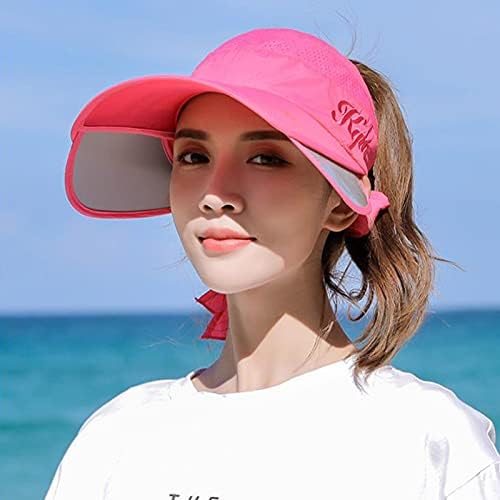 כובעי מגן שמש לנשים מתקפלים שוליים גדולים חוף סאנהטס 2022 קיץ SPF50+ הגנה מגן גולף מגן