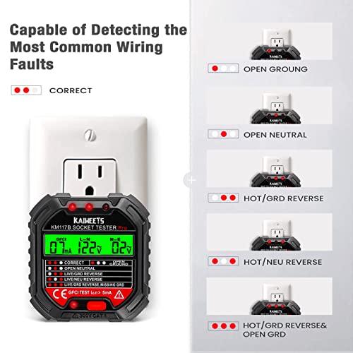 Kaiweets בודק מתח ללא מגע עם טווח כפול AC 12V-1000V Tester