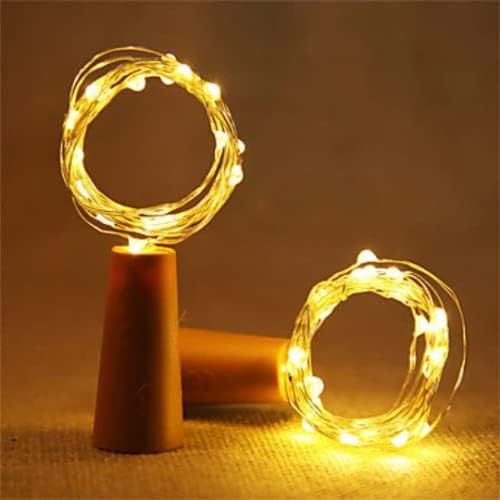 10 חבילה של 20 אורות בקבוק יין LED עם פקק, 6 רגל אורות פקק חוט נחושת סוללה פיה המופעלת על מיני