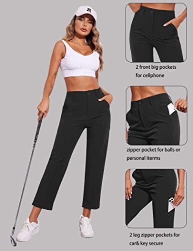 מכנסי גולף נשים של Hotloox מכנסיים משקל קלים מכנסיים מזדמנים מכנסי טיול יבש מהיר עמיד במים עם כיס