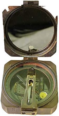 Kelvin & Hughes Natural Sine Brunton 1917 מצפן כריית פליז מצפן, כלי ניווט חיצוניים של פליז פליז.