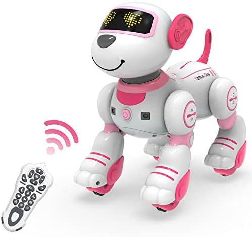 סטמטרון ורוד וזהב שלט רחוק רובוט כלב צעצוע, לתכנות אינטראקטיבי & חכם ריקוד רובוטים לילדים 3 ומעלה,