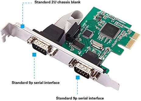 Acxico 1PCS מהירות גבוהה 2 יציאה RS-232 RS232 יציאה סידורית COM ל- PCI-E כרטיס הרחבה 9 פינים PCI Express Card