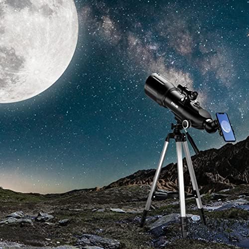 טלסקופים למבוגרים וילדים אסטרונומיה, 80 מ מ אסטרונומי נסיעות טלסקופים עם מסנן הירח, זקוף תמונה, 10 פעמים