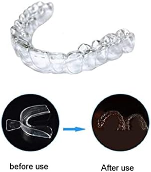 4 יחידים שקופים סיליקון תרמי -פורמום מעצב שומר פה שיניים, מגשי שיניים מלבנים
