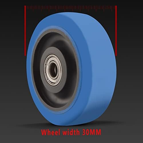 QISSA 3/4/5 אינץ 'ללא רעש גלגלי קיק תעשייתיים, גלגלים ראשונים עליונים עם בלם, 360 מעלות גלגלי גלגלי