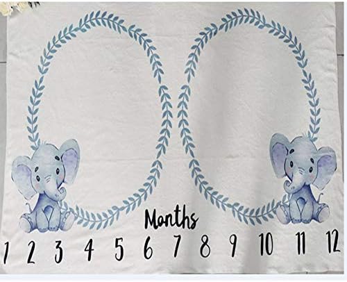שמיכת אבן דרך חודשית של תינוקות תאומים תאומים ניטרלי כחול פיל ניטרל יילוד פעוטון אבזרי צילום מצלמים צילום