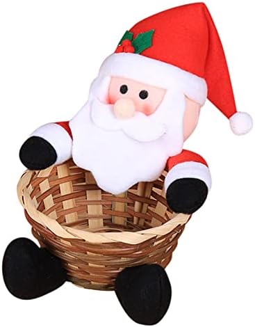 החג שמח סוכריות אחסון סל סנטה איש שלג ארוג סלי אחסון סל חג המולד קישוטי שולחן העבודה סוכריות תיבה
