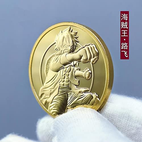 פיראטים מלך לופי אנימה הנצחה מטבע חתיכה אחת קומיקס זהב-מצופה פיית שיניים זהב מטבע מטבע היקפי מתנת מטבע