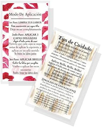 ספרדית כיצד להחיל שפתון נוזלי / 50 מארז / טיפים וטריקים דו צדדי כרטיסי ביקור / שפתיים הדפסת דפוס עיצוב