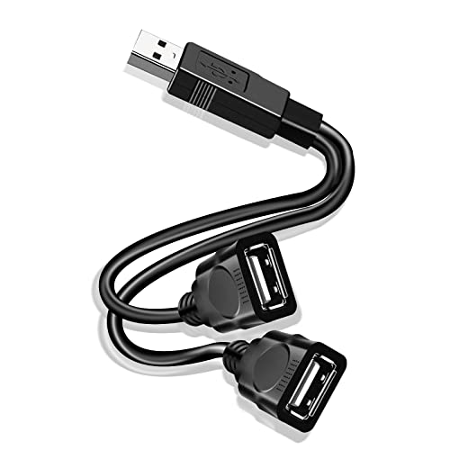 כבל מפצל USB, כבל מפצל USB 2.0 Y, USB זכר ל- USB כפול כבל מתאם נקבה כבל הרחבת כבלים USB לכל מכשירי ה- USB