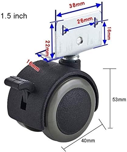 גלגלי גלגלים של Zyledw, 4pcsnitureers l-bracketnitureers 1.5 אינץ