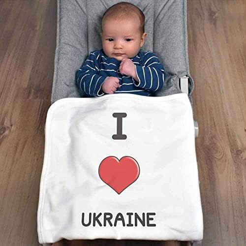 Azeeda 'אני אוהב את אוקראינה' שמיכה / צעיף כותנה כותנה