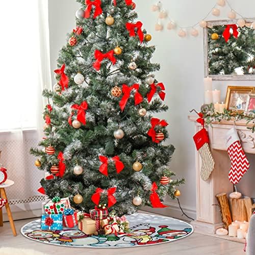 חצאית עץ חג המולד מושלג של שלג של Oarencol חג המולד 36 בקישוטים למסיבת חג חג המולד קישוטי מחצלת עץ