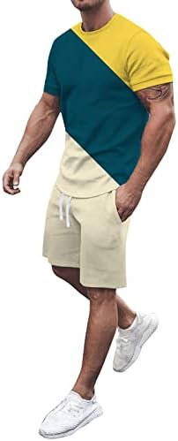רוירויליקו גברים מקרית שרוולים קצרים תלבושות קיץ אימונית שרוולים קצרים חולצה + מכנסיים קצרים סט ריצה