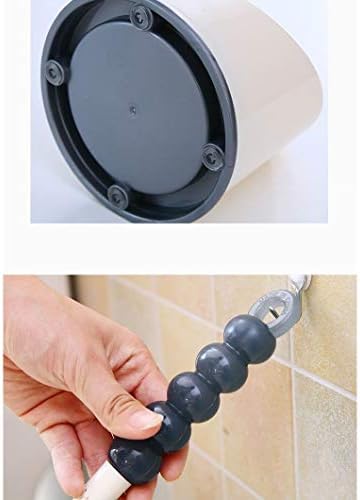 LiRuxUN FLAT ， סוג עגול ניקוי שירותים מחזיק מברשת זיפים עדינים דלעת ידית ארוכה עם חור תלוי אסלה