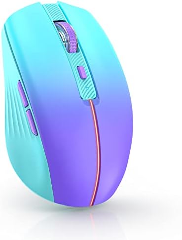 Rapique Bluetooth עכבר אלחוטי, נטענת עכברי מחשב מרובי מכשירים נטענים עם מקלט USB, עכבר אלחוטי