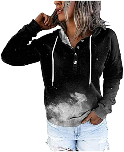 נשים הסווטשרט חורף אומברה חולצות כיס מזדמן ארוך שרוול קלסי כפתורי סלעית סווטשירט