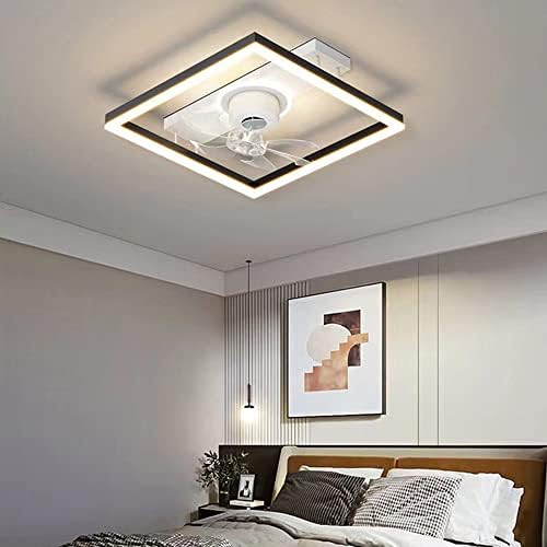 DLSIXYI 20 נורדי חדר שינה נורדי אורות LED 68W עמעום ללא צעד אור לחדר מאוורר תקרה מרובע אור מנורה