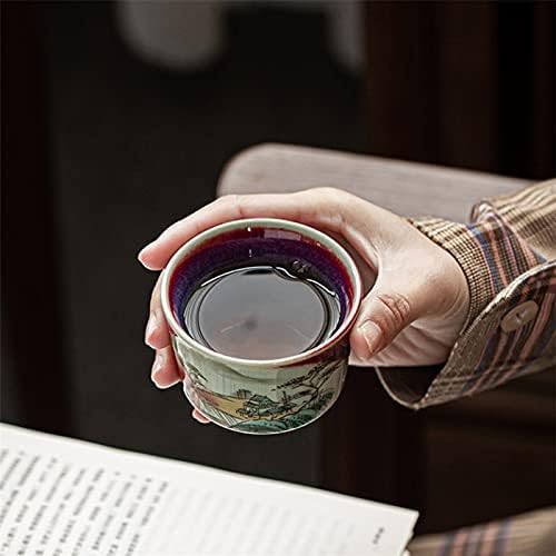 דודונה קרמיקה כוס תה חרסינה קערת תה קטן יצירתי כבשן כבשן כבש זגג כוס כוס תה.