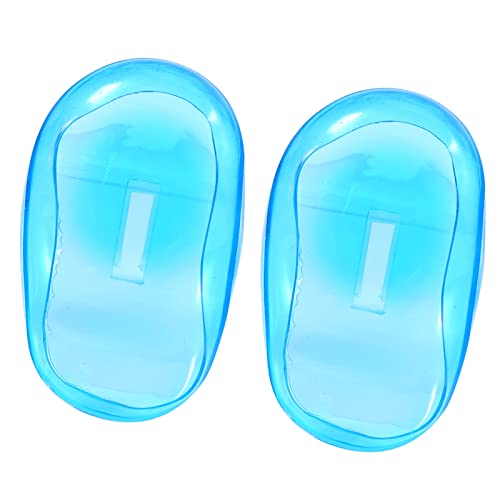 כלי הגנה מפני אוזניים, אוזניים בצבע שיער, 2 יחידים מגן על כיסוי אוזניים כחול מגן נגד מכתים פלסטיק מגן על