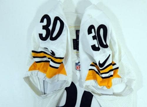 2014 Pittsburgh Steelers Kevin Fogg 30 משחק הונפק ג'רזי לבן 40 DP21251 - משחק NFL לא חתום משומש