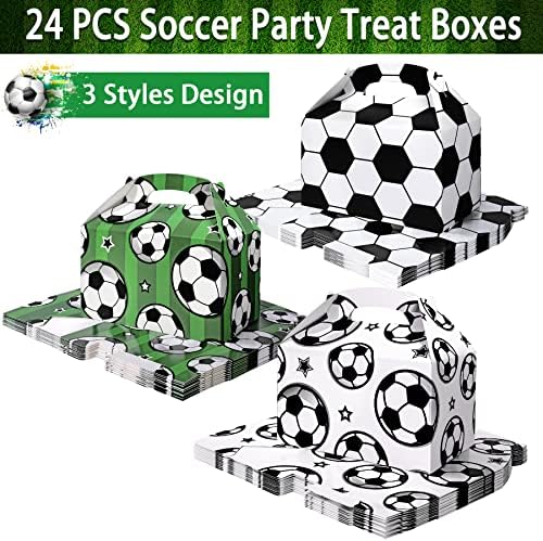 כדורגל מסיבת לטפל קופסות 24 יחידות כדורגל מתנת קופסות קרטון סוכריות עוגיות תיבת עם ידיות גודי לטובת