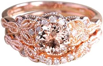 2023 עלה זהב יהלומי טבעת סט לנשים אירוסין טבעת תכשיטי מתנות רינגיט