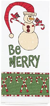 אנסקו איזי ואוליבר ציירו שלום מאת סטפני ברג 'ס קנדיקיין איש שלג היה שמח בד מגבת תה, 18 על 26 אינץ',