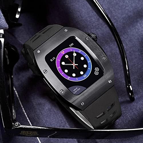 Azanu Luxury RM Style נירוסטה מארז Apple Watch Series 8 45 ממ פס סיליקון לסדרה IWatch 6 5 4 גברים ערכת שינוי DIY