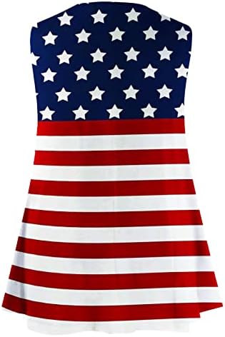 פלוס גודל נשים גופיות דגל אמריקאיות גופיות 4 ביולי חולצות ט