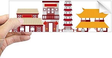 Diythinker סין אדריכלות שער תבנית סינית מלבן מלבן פגוש מדבקה מדבקות חלון