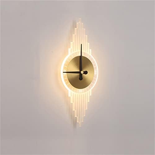 מנורת קיר פליז מודרני יצירתי הוביל צל שעון מנורת קריסטל מקורה בית תפאורה