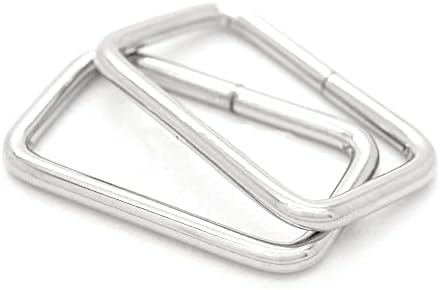 טבעת אבזם מלבן מתכת מתאימה 1-1 / 4, 1-1 / 2 רצועה כבל מלבני כבד לביצוע ארנק לולאת חגורת תיק