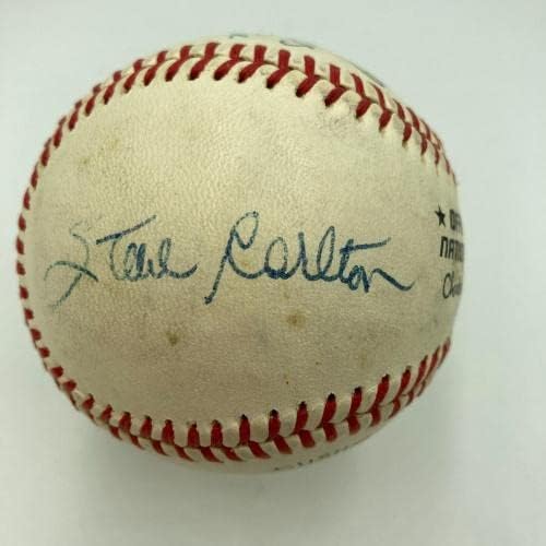 מייק שמידט פיט רוז סטיב קרלטון פיליס אגדות חתמו בייסבול JSA COA - כדורי בייסבול עם חתימה