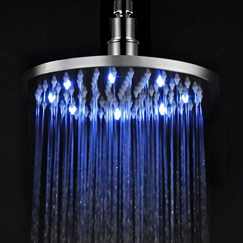 מותג אלפי LED8R-BN מוברש ניקל 8 ראש מקלחת גשם עגול צבע רב צבע