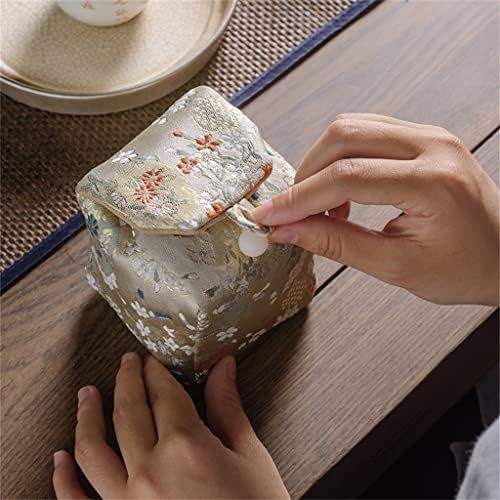 MMLLZEL RETRO בעבודת יד יונג'ין כוס תה יחיד מכסה קערה שקית אחסון שקית אחסון חיצונית נסיעה ניידת שקית קומקום