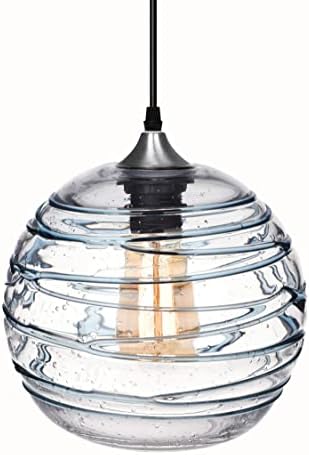 אריאמוטיון תליון אורות למטבח אי כחול פס זרע זכוכית מודרני החוף סגנון תאורה עבור חוף בית או חווה