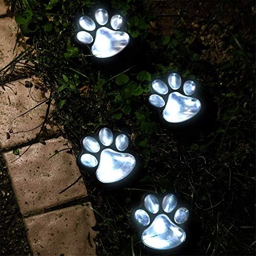 שמש כלב חתול בעלי החיים כפה הדפסת אורות, הוביל שמש גן נתיב דשא חצר דקור מנורה, חתול, גור בעלי