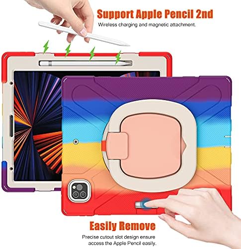 מקרה SCSVPN עבור iPad Pro 12.9 אינץ '2021 דור 5 - צבעוני צבעוני + אדום צבעוני - קבל 2