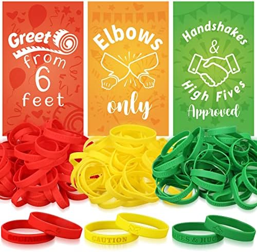 306 חתיכות חברתי התרחקות צמידים ערכת ירוק צהוב אדום סיליקון צמידים בצבע מתואם להקת יד לאירועים