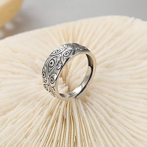925 סטרלינג כסף טבעת, עין רעה טבעות לנשים מזל הצהרת טבעת עין של אלוהים טבעות לגברים אירוסין מתכוונן טבעות