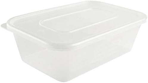 50 איקס 650 מ ל מיכלי פלסטיק אמבטיות ברור עם מכסים מיקרוגל מזון בטוח טייק אווי סאטקו