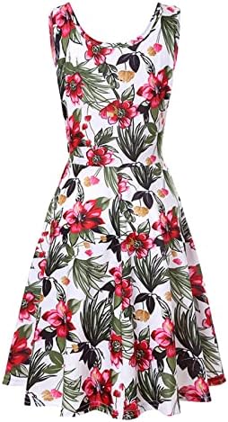 שמלת קיץ ג'נרית לנשים 2023 שמלת חוף שמלות טנק ללא שרוולים מזדמנים שמלות הדפס קיץ צוואר