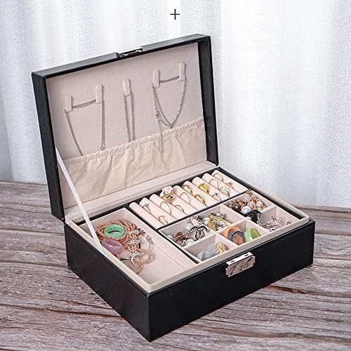 עגילי Jinzunbao תיבת תכשיטים נשים 50 משבצות מארגן תכשיטים, יום הולדת ומתנת חג מולד, מארגן מחזיק עגילים לשרשרת