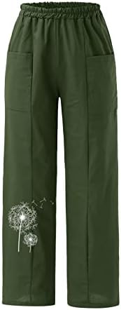 מכנסי נשים מזדמנים קטנות על נשים בצבע אחיד מכנסיים מזדמנים הדפסי פרחים מכנסיים מכנסיים אלסטיים